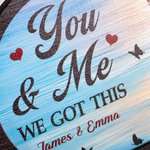 Personalized Better Together Couple Wooden Heart Shaped Plaque with Names Desktop Decor Anniversary Valentine's Day Gift for Couple