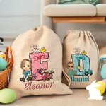 Henkilökohtainen sarjakuvahahmo Bunny Chick Bow Alkuperäinen kiristysnauha hoitoon laukku nimi pääsiäinen syntymäpäivä puolue lahja pojille tytöille