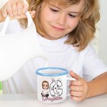 Personalisierte niedlichen Cartoon-Charakter Bunny Chick Initial 12oz Emaille Becher mit Namen Ostern Party Geschenk für Kinder