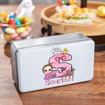 Personalized Cartoon Character Bunny Chick Initial Food-grade Biscuit Storage Tin with Name Easter Party Birthday Gift for Kids