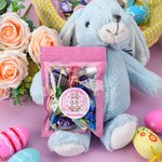 Sac à goûter en chocolat et autocollants de lapin personnalisés pour Pâques Cadeau pour enfant