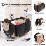 Caja de almacenamiento en forma de oveja personalizada para crochet y costura regalo de cumpleaños para amantes de la sastrería y la artesanía