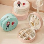 Scatola portagioie in pelle personalizzata con pietra di nascita floreale e nome, regalo di compleanno essenziale per le donne e le ragazze.