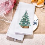 Personlig julgran 100% bomullsabsorberande våffelhandduk för köket med 2-8 familjenamn Semestergåva till familjen