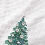 Personlig julgran 100% bomullsabsorberande våffelhandduk för köket med 2-8 familjenamn Semestergåva till familjen