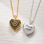 Collana personalizzata con 2 foto e testo con cuore a forma di girasole regalo di compleanno Natale festa della mamma e commemorazione per donne