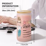Personlig sjuksköterska läkare tecknad karaktär 20oz frostat glas kopp med lock och sugrör dagliga resor födelsedag uppskattning gåva för medicinsk personal