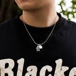 Collana con ciondolo in cristallo stereoscopico personalizzata con nome e numero incisi regalo per appassionati di basket