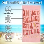 Personalisierte In meiner verlobten Ära Zukunft überdimensioniert saugfähige Mikrofaser Strandtuch mit Namen Strand wesentliche Verlobungsgeschenk für Braut