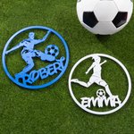 Personalized Multi-Color 3D Soccer Player Children Room Sign with Name Wall Decoration Team Game Day Birthday Housewarming Gift for Children Teens