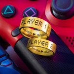 Anillo personalizado con nombre anillo único para pareja grabado Player1 Player2 con letra de píxeles regalo para parejas