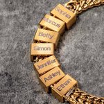 Personalized Engraved 1-12 Name Blocks Curb Bracelet Minimalist Men's Jewelry Birthday Father's Day Gift for Dad Grandpa