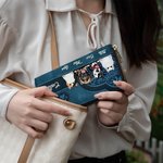 Portafoglio in pelle PU a più scomparti personalizzato con cane e gatto in stile vintage fino a 6 nomi incisi regalo perfetto per amanti degli animali