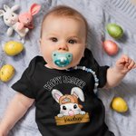 Gepersonaliseerd Mijn 1e Pasen Schattig Konijntje 100% Katoenen Baby rompertje met Naam Pasen Baby Shower Gift voor Pasgeborenen Nieuwe Ouders