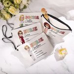 Personalized Portable Nurse Doctor Cartoon Character Wristlet Makeup Bag with Name Appreciation Gift for Medical Staff