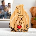 Puzzle di famiglia in legno personalizzabile con 2-8 nomi e cuore rosso decorazione da scrivania regalo per famiglia
