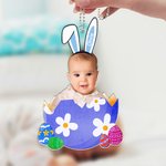 Personalised Photo Easter Egg Ornament with Name Keychain Car Accessories Easter Gift for Family