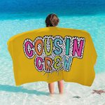 Gepersonaliseerde Fashion Dalmatische Stippen Neef Crew Sneldrogende Oversized Strandhanddoek met Naam Zomer Reizen Essentieel Strandfeest Cadeau voor Familie Kinderen