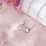 Personalized Dainty Heart Necklace with 2 Names Birthday Valentine's Day Anniversary Gift for Women