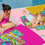 Personalized Multicolor Paisley Design Cousin Crew Quick Dry Oversized Beach Towel with Name Summer Travel Holiday Essential Gift for Family Kids