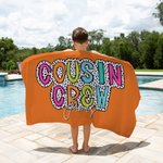 Gepersonaliseerde Fashion Dalmatische Stippen Neef Crew Sneldrogende Oversized Strandhanddoek met Naam Zomer Reizen Essentieel Strandfeest Cadeau voor Familie Kinderen