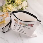 Personalized Portable Nurse Doctor Cartoon Character Wristlet Makeup Bag with Name Appreciation Gift for Medical Staff