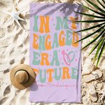 Personalisierte In meiner verlobten Ära Zukunft überdimensioniert saugfähige Mikrofaser Strandtuch mit Namen Strand wesentliche Verlobungsgeschenk für Braut