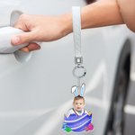 Personalised Photo Easter Egg Ornament with Name Keychain Car Accessories Easter Gift for Family