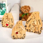 Puzzle di famiglia in legno personalizzabile con 2-8 nomi e cuore rosso decorazione da scrivania regalo per famiglia