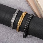 Personalized Engraved 1-12 Name Blocks Curb Bracelet Minimalist Men's Jewelry Birthday Father's Day Gift for Dad Grandpa