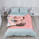 Personalisierte Weiche Herz Muster Kuscheldecke mit Foto und Text Muttertag Geburtstag Geschenk für Mama Familie