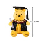 Personalized Classic Winnie the Pooh Graduation Bear Plush Toy with Name or School Badge Gifts for Grads