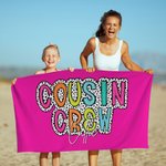 Gepersonaliseerde Fashion Dalmatische Stippen Neef Crew Sneldrogende Oversized Strandhanddoek met Naam Zomer Reizen Essentieel Strandfeest Cadeau voor Familie Kinderen