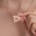 Personalized Dainty Heart Necklace with 2 Names Birthday Valentine's Day Anniversary Gift for Women