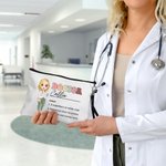 Personalized Portable Nurse Doctor Cartoon Character Wristlet Makeup Bag with Name Appreciation Gift for Medical Staff