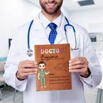 Gepersonaliseerde Verpleegkundige Dokter Cartoon Karakter A5 lederen notitieboekjes met naam en zelfstandig naamwoord Waardering Gift voor medisch personeel