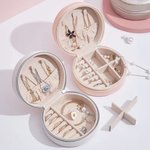 Scatola portagioie in pelle personalizzata con pietra di nascita floreale e nome, regalo di compleanno essenziale per le donne e le ragazze.