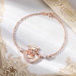 Personalisierte zierliche Bachelor Hut Herz Zirkon Armband mit Namen Frau Schmuck 2025 Graduierung Geburtstag Geschenk für Absolventen