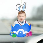 Personalised Photo Easter Egg Ornament with Name Keychain Car Accessories Easter Gift for Family
