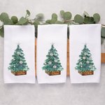 Personlig julgran 100% bomullsabsorberande våffelhandduk för köket med 2-8 familjenamn Semestergåva till familjen