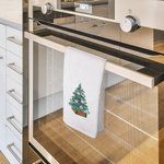 Personlig julgran 100% bomullsabsorberande våffelhandduk för köket med 2-8 familjenamn Semestergåva till familjen