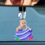Personalised Photo Easter Egg Ornament with Name Keychain Car Accessories Easter Gift for Family