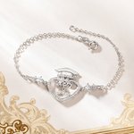 Personalisierte zierliche Bachelor Hut Herz Zirkon Armband mit Namen Frau Schmuck 2025 Graduierung Geburtstag Geschenk für Absolventen