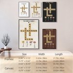 Personalized Crosswords Scrabble Puzzle Art Poster Framed Frameless Painting with 2-8 Birth Flowers Birthday Housewarming Gift for Family Member