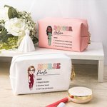 Personalizzato portatile infermiere medico personaggio dei cartoni animati grande borsa per il trucco con nome Regalo di apprezzamento per il personale medico