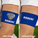 Gepersonaliseerde Felgekleurde Logo Voetbal Basketbal Elastische Captain Armband met Naam Verjaardag Team Cadeau voor Leiders Sportliefhebbers