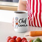 Personalized Chef Cartoon Character 11oz 15oz Ceramic Coffee Mug with Name Birthday Appreciation Gift for Chef