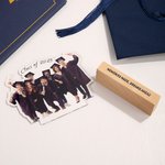 Personalisierte Foto Form Transparent Acryl Plaque mit Text und hölzernen Sockel Desk Decor Hochzeit Graduierung Geburtstag Geschenk für Freunde Familie