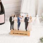 Personalisierte Foto Form Transparent Acryl Plaque mit Text und hölzernen Sockel Desk Decor Hochzeit Graduierung Geburtstag Geschenk für Freunde Familie