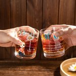 Personalized Cartoon Character Chaos Coordinator 10oz Old Fashioned Whiskey Glass with Birth Flower and Name Birthday Retirement Gift for Men Women